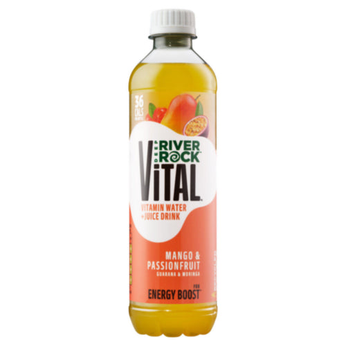 River Rock Vital Mango Passionfruit Guarana & Moringa Bottle *15x450ml*