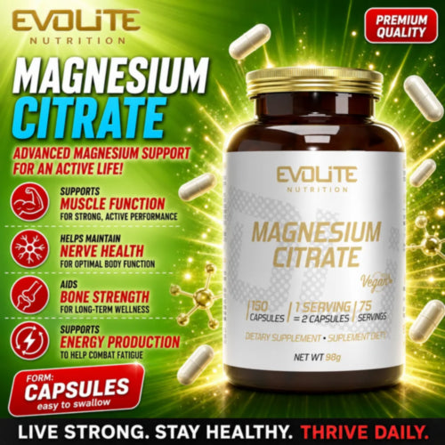 Evolite Magnesium Citrate 550mg  - 150 Vege Caps