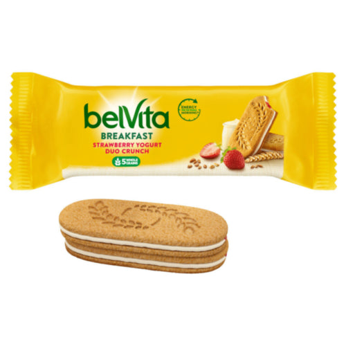 Belvita Strawberry & Yogurt Duo Crunch Biscuits *18x50.6g Case*