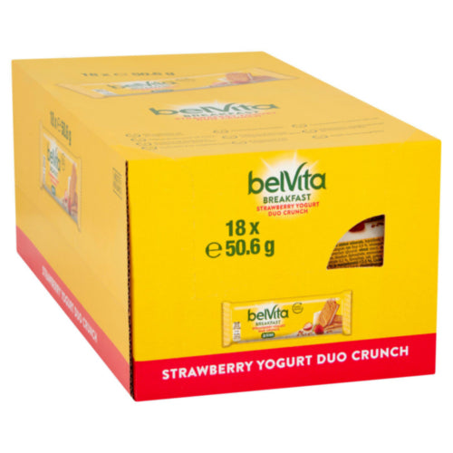 Belvita Strawberry & Yogurt Duo Crunch Biscuits *18x50.6g Case*