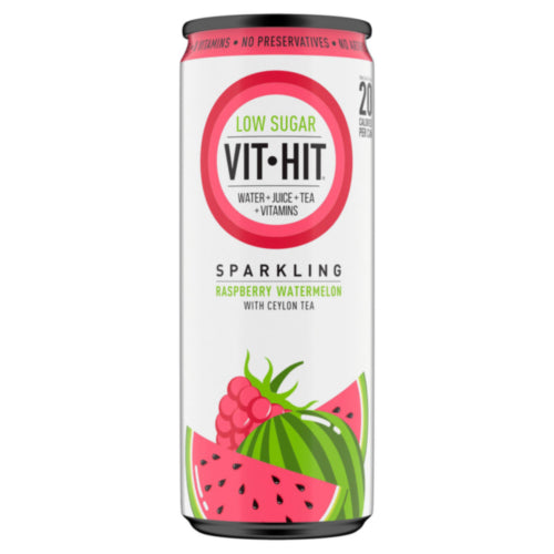 Vit Hit Raspberry Watermelon with Ceylon Tea Sparkling Drink Can *12x330ml*